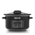 Crockpot 4.7L Hinged Lid Digital Slow Cooker – Black