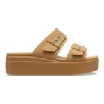 Crocs Brooklyn Buckle Low Wedge Sandal Umber Women UK5