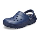 Crocs Classic Unisex Lined Clog, Fuzzy Liner, Slip-On, Navy/Charcoal, M9-10