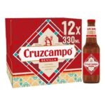 Cruzcampo Spanish Lager, Premium Andalusian Beer, 4.4% ABV, 12x330ml