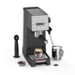 Cuisinart Slim Espresso Machine Espresso, Americano, Cold Brew Integrated milk frother for Lattes and Cappuccino 15-Bar Pressure