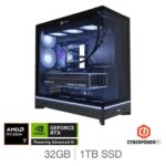 CyberPower, AMD Ryzen 7 9800X3D Processor, 32GB RAM, 1TB SSD, NVIDIA GeForce RTX 5070, Gaming Desktop PC