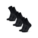 DANISH ENDURANCE Merino Wool Walking Socks, Anti-Blister, 3-Pack, Black, 9-12