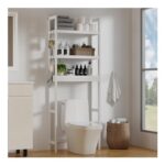 DEAL STACK – DeLutimia Solid Wood Over-Toilet 3-Tier Storage Cabinet, White