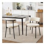 DEAL STACK – KHISCHMO 2-Pack Mid-Century Modern Dining Chairs, White