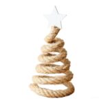 DEAL STACK – Nordic Wood Christmas Tree Tabletop Ornament with Hemp Rope