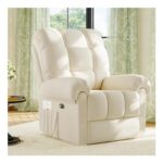DEAL STACK – Welzona Electric Recliner Chair, Teddy Armchair, Beige