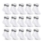 DECOVICI Kids Non-Slip Grip Socks, 15 Pairs, 5-7Y White