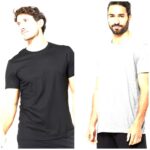 DOMYOS Mens Fitness Cotton T-Shirt 100 Sportee – Grey/Black S-3XL (Free C&C)