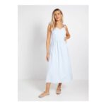 DOROTHY PERKINS Stripe Flutter Sleeve Midaxi Dress 18