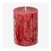 Dark Red Rustic Pillar Candle – 8 Cm