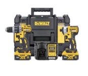DeWalt DCK266P2T 18V XR Brushless Combi Drill & Impact Driver Twin Pack With 2 x 5.0Ah Batteries, Charger & T-Stak Case