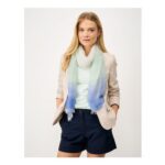 Degrade Stripe Scarf in Blue and Mint Green