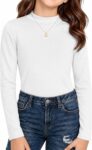 Demegimi Girls Long Sleeve Casual Tee Crew Neck Soft Basic Top Daily Wear