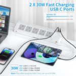 Desk Extension Lead 1.8M, PD 30W Power Strip with Retractable USB C Cable – Sold by HUAYIJM / FBA