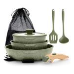 DishDelight 10pc Nonstick Pots & Pans Set with Detachable Handle