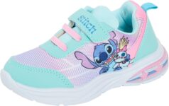 Disney Girls Stitch Light Up Trainers Kids Stitch Easy Touch Fasten Flashing LED Sports Shoes