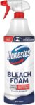 Domestos Mint Boost Bleach Foam sprays upside down for a sparkling clean even in the hardest-to-reach places 450 ml