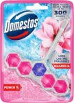 Domestos Power 5 Magnolia Toilet Rim Block toilet freshener with a long-lasting fragrance cleans and freshens for up to 300 flushes 50 g