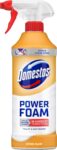 Domestos Power Foam Citrus Blast Toilet & Bathroom Cleaner Spray sprays upside down & eliminates 99.99% of germs for cleaning inside the toilet & around the bathroom 450 ml