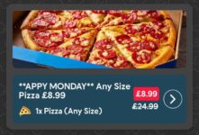 Domimos Appy Monday Any Pizza Any Size Via App
