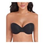 DotVol Womens Strapless Multiway Plus-Size Underwire Bra (Black, 36DD)
