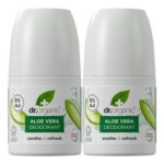 Dr Organic Aloe Vera Deodorant, 2x50ml, Roll-On, Aluminium-Free, Vegan