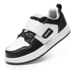 Dream Pairs Lace-up Shoes, Size 1 Big Kid, Black/White, SDFS2420K