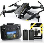 Drone with Camera for Adults, LCD Screen Controller No Phone Needed, 36 Min Flight Time, 90 Adjustable Camera, Optical Flow Hover, 2 Batteries, Foldable Drone, 8GB MicroSD Card, CHUBORY A68
