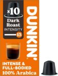 Dunkin Nespresso Compatible Capsules Dark Roast – 10 Capsules – With Voucher