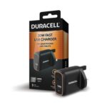 Duracell 20W USB-C/USB-a Charger, UK Plug, 2 Ports