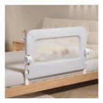 EAQ Toddler Bed Rail, Foldable, Adjustable, 90cm Puregray