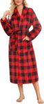 ENJOYNIGHT Womens Dressing Gown Soft Fleece Long Robe Warm Fluffy Bathrobe