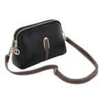 EVEOUT Small PU Leather Crossbody Bag for Women, 2-Zip Pockets