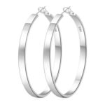 EXGOX S925 Sterling Silver Hoop Earrings, Hypoallergenic, Lightweight, 30-70mm