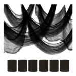 EkkoVla 6-Pack 76x183cm Halloween Creepy Cloth, Black Gauze