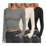 Ekouaer Womens Thermal Long Sleeve Top