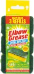 Elbow Grease Dish Brush Refill Kitchen Wash Up Sponges, Green (3 Pack)