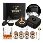 Electric Whiskey Smoker Kit with Wood Chips, Glass, Ice Mold