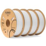 Elegoo PLA 1.75mm White 4KG 3D Printer Filament, 0.02mm, 4 x 1KG Cardboard Spools, Fits Most FDM 3D Printers – Sold by ELEGOO UK / FBA