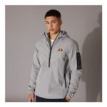 Ellesse Mens Angiolo Hybrid Half Zip Jacket Light Grey