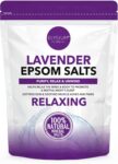 Elysium Spa Lavender Epsom Salts Relaxing Bath with 100% Natural Mineral Salts for Muscle Relief Sleep Promotion and Skin Softener (450g)