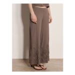 Embroidered Cotton Wide-Leg Trousers