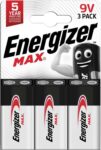 Energiser max 9v battery ,3 pack