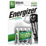 Energizer Recharge Extreme Rechargeable AAA Batteries (4 Pack) 800 mAh
