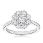 Engagement Ring Platinum Flower Shaped 1ct Diamond Ring Size – N / Q