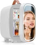 Enventor Mini Fridge 4L/ 6 Can, 3-Level Dimmable LED Mirror, AC12V DC