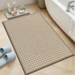 Enyhom Bath Mat 40x60cm, Small Bathroom Mat Brown Bath Mats for Bathroom