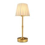 EppieBasic Cordless Rechargeable Table Lamp with Pleated Shade 2700K Dimmable