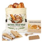 Eshodrom Beeswax Bread Bag for Freezer, 43×33 Cm Natural Lining